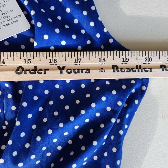 Bbonlinedress Dress Womens Size XXL Blue Polka Dot Sleeveless Midi Flared Skirt - Picture 7 of 14